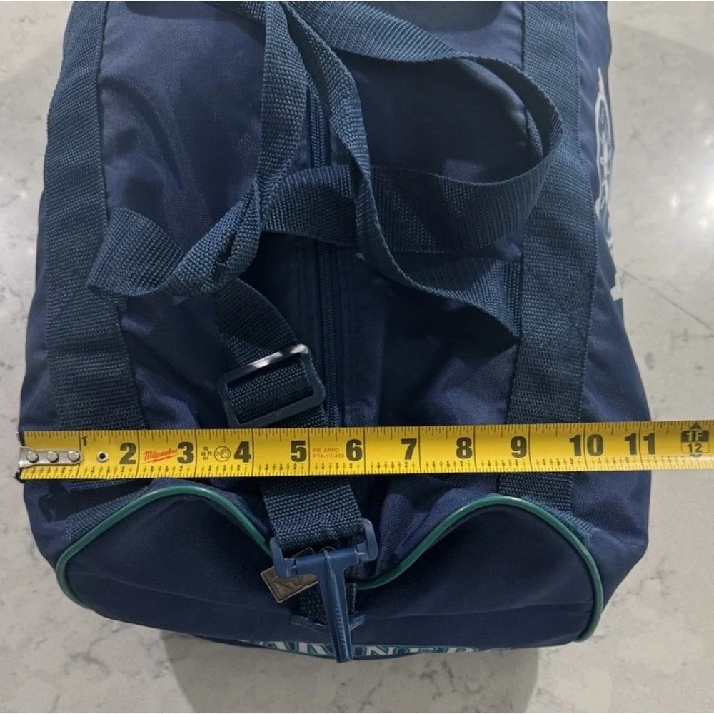 VTG 90s Seattle Mariners Duffle Bag Blue Promo Nylon Gym MLB SGA 19x10x9.5
